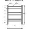 Электрический полотенцесушитель Grois Nex GR-111 50/60 П6 9005 U Черный матовый
