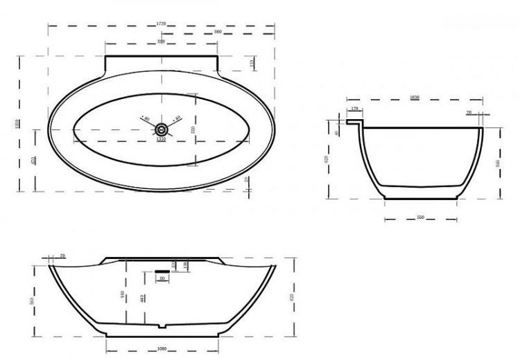 Акриловая ванна Abber AB9237 172х103 без гидромассажа