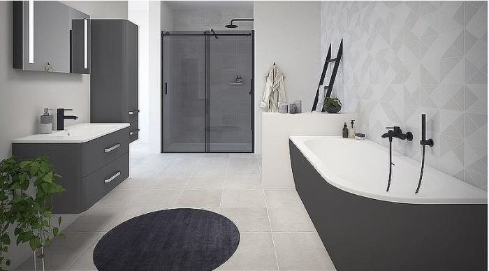 Акриловая ванна Cezares Slim 179x79 L SLIM CORNER-180-80-60-L-NERO-SET без гидромассажа