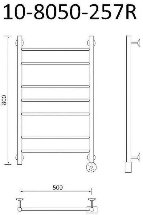 Электрический полотенцесушитель Маргроид Вид 10 870x500 10-8050-257R правый Хром