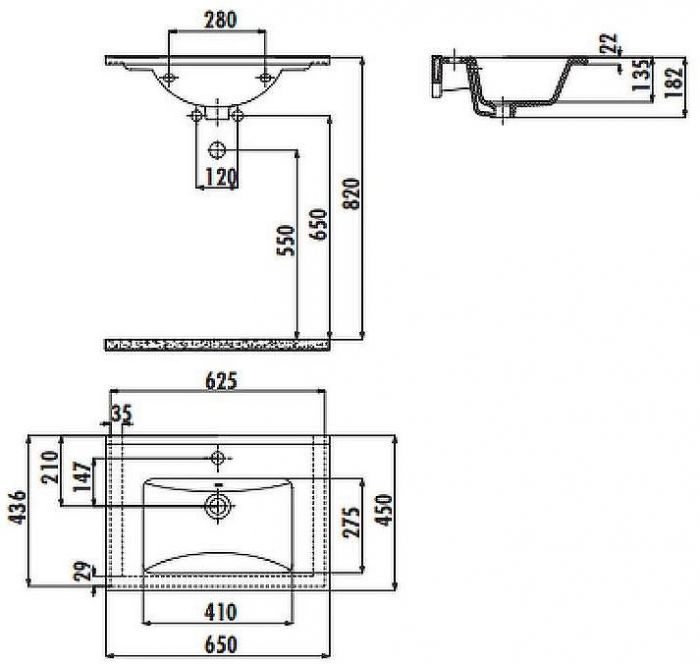 Раковина Creavit Su 65 SU065-00CB00E-0000 Белая