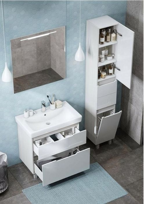 Тумба под раковину Aquaton Дакота 75 1A202901DAAY0 Белая Выбеленное дерево