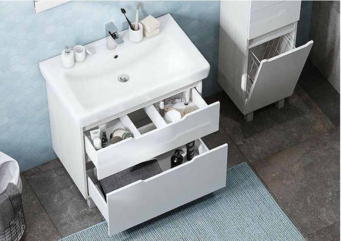 Тумба под раковину Aquaton Дакота 75 1A202901DAAY0 Белая Выбеленное дерево