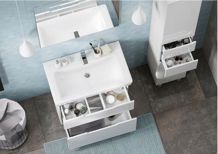 Тумба под раковину Aquaton Дакота 75 1A202901DAAY0 Белая Выбеленное дерево