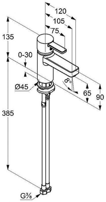 Смеситель для раковины Kludi Zenta 382519175 Белый Хром