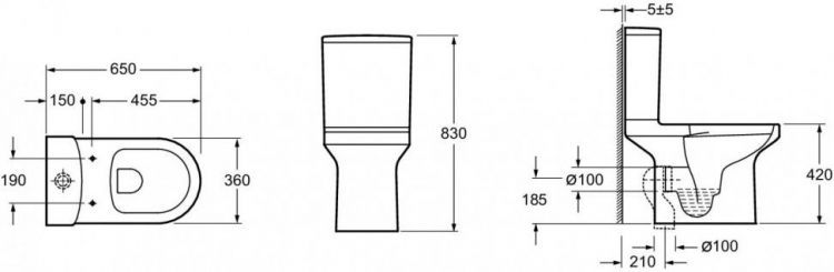 Унитаз-компакт Jacob Delafon Elite E20997-00 с сиденьем микролифт