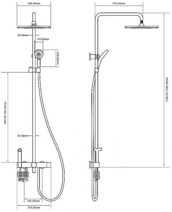 Душевая система Royce Crown RCS-112201CR Хром