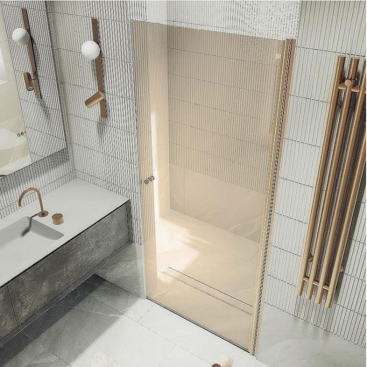 Душевая дверь Maybah Glass MGD-804-2 800x1980 на монопетле Бронза стекло бронзовое