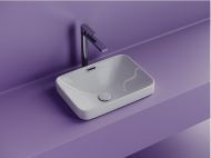 Раковина встраиваемая сверху CERAMICANOVA Element с отверстием слива - перелива прямоугольной формы CN6078