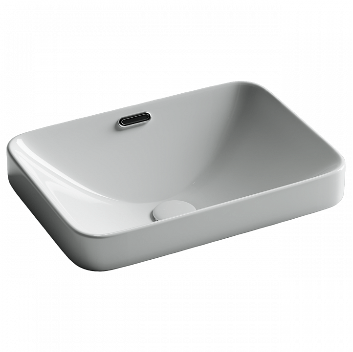 Раковина встраиваемая сверху CERAMICANOVA Element с отверстием слива - перелива прямоугольной формы CN6078