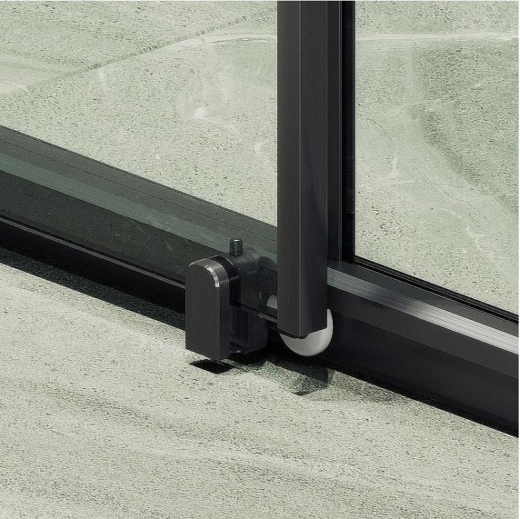 Душевая дверь Maybah Glass MGD-1276-6 1200x1950 раздвижная профиль Черный стекло прозрачное