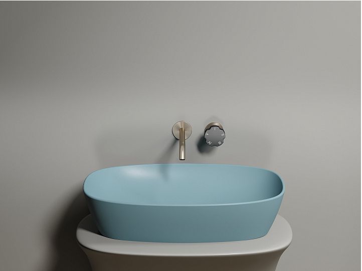 Умывальник CERAMICANOVA Element чаша накладная овальная (цвет Зеленый Матовый) CN6049MLG
