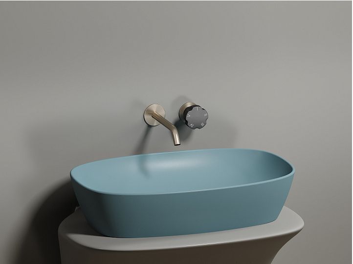 Умывальник CERAMICANOVA Element чаша накладная овальная (цвет Зеленый Матовый) CN6049MLG