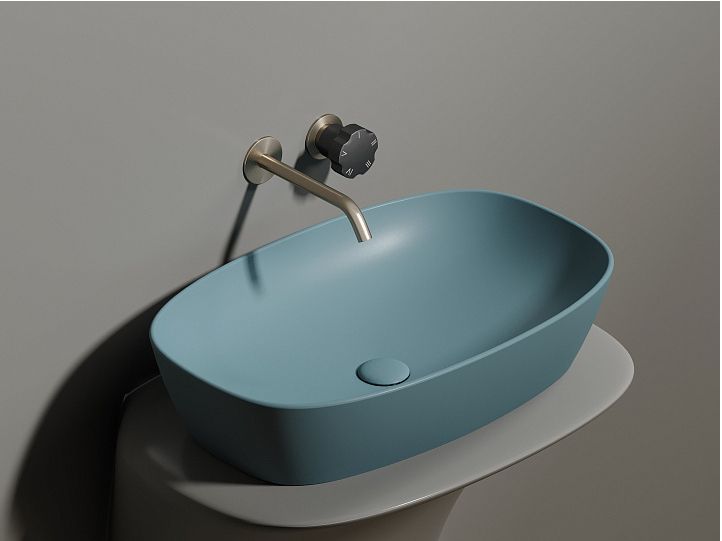 Умывальник CERAMICANOVA Element чаша накладная овальная (цвет Зеленый Матовый) CN6049MLG