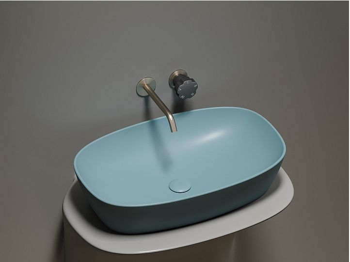 Умывальник CERAMICANOVA Element чаша накладная овальная (цвет Зеленый Матовый) CN6049MLG