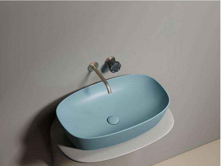 Умывальник CERAMICANOVA Element чаша накладная овальная (цвет Зеленый Матовый) CN6049MLG