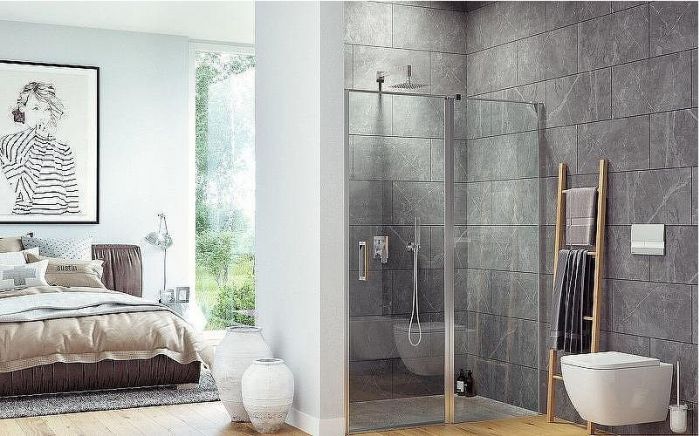 Душевая дверь Excellent Mazo 130 KAEX.3025.1S.1300.LP+KAEX.3025.1D.0650.LP (KAEX.3025.1D.0650.LP+KAEX.3025.1S.1300.LP) профиль Хром стекло прозрачное