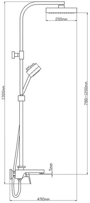 Душевая система Boou B7084-27 цвет Хром