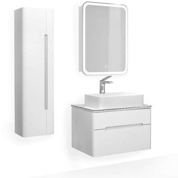 Зеркальный шкаф Jorno Bosko 60 Bos.03.60/W с подсветкой с часами