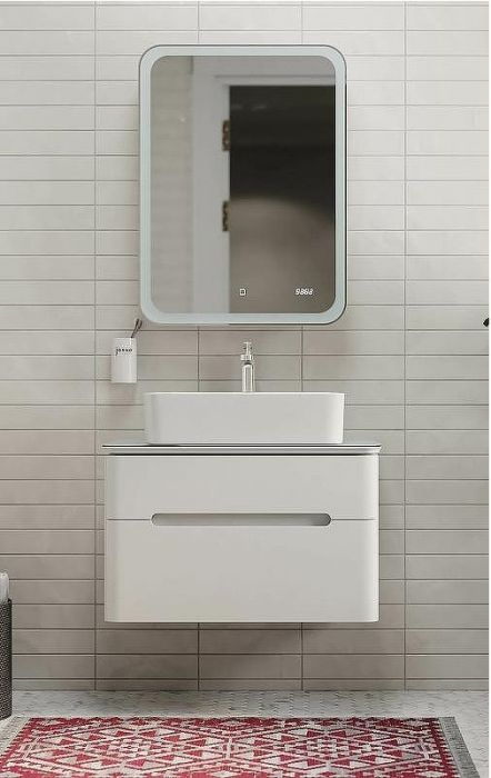 Зеркальный шкаф Jorno Bosko 60 Bos.03.60/W с подсветкой с часами