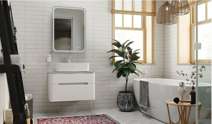 Зеркальный шкаф Jorno Bosko 60 Bos.03.60/W с подсветкой с часами