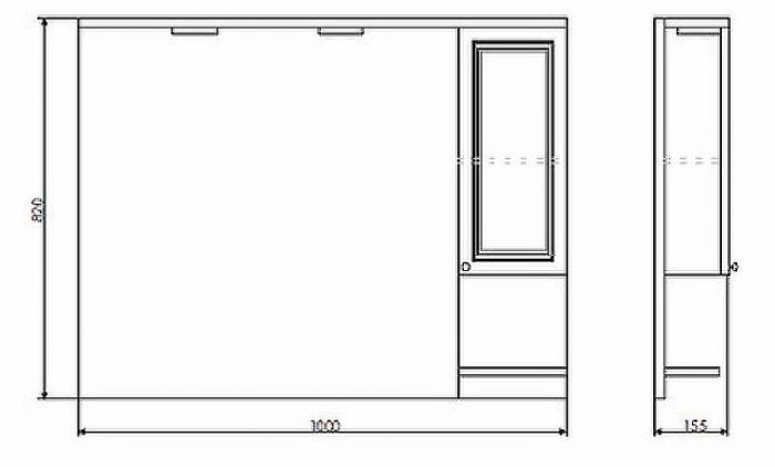 Зеркальный шкаф Comforty Севилья 100 00003132628 Слоновая кость