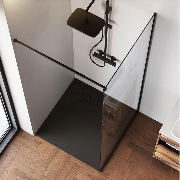 Душевая перегородка AM.PM Func 90 W84WI-90-F1-BTE профиль Черный стекло прозрачное