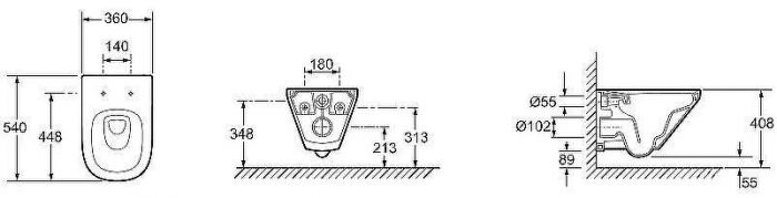 Унитаз Jacob Delafon Modern Life E77725-0 подвесной без сиденья