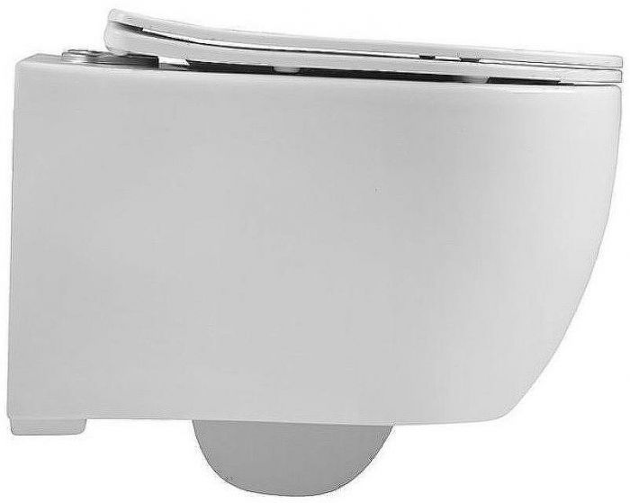 Комплект унитаза Vincea Evo Rimless VT1-34S с сиденьем Микролифт и инсталляцией WeltWasser WW Marberg 507 10000005949+10000005953 с клавишей смыва Хром глянцевый