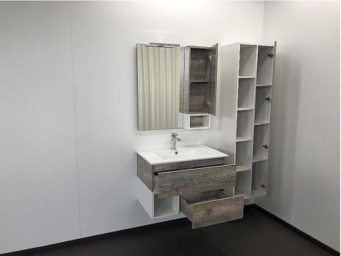 Зеркальный шкаф Comforty Турин 75 00004144198 Дуб бежевый