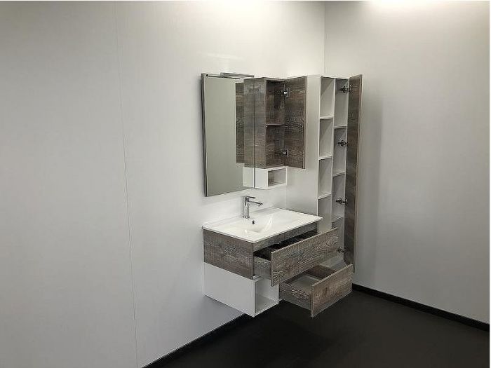 Зеркальный шкаф Comforty Турин 75 00004144198 Дуб бежевый