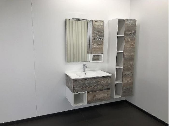 Зеркальный шкаф Comforty Турин 75 00004144198 Дуб бежевый