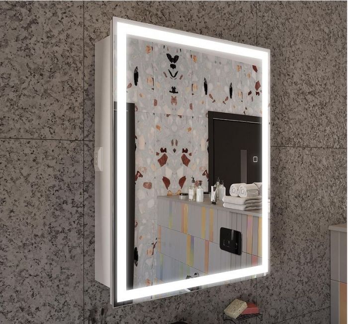 Зеркальный шкаф STWORKI Эстерсунд 60 LED-00002607 с подсветкой цвет Белый