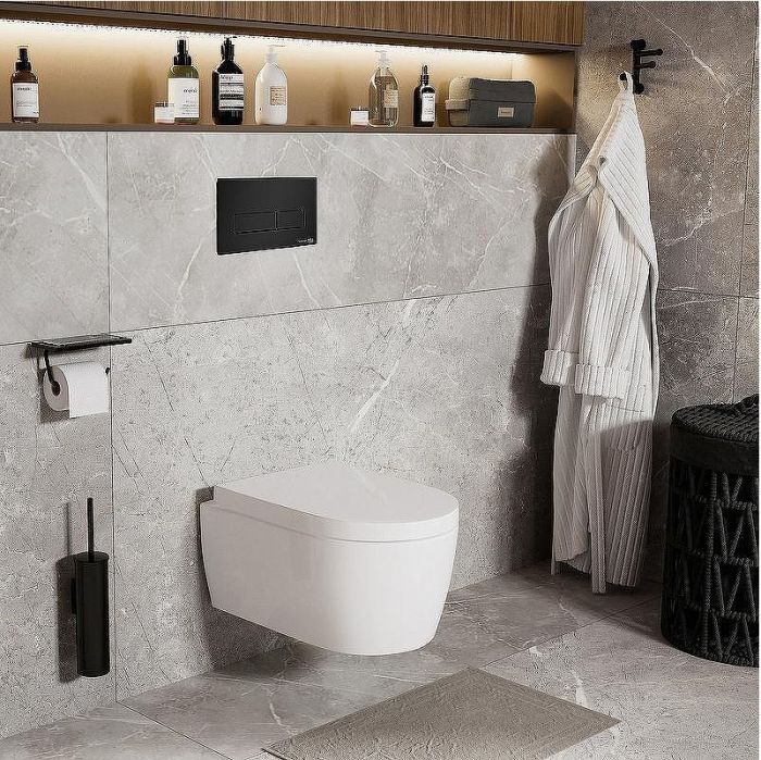 Инсталляция WasserKRAFT Vils 56TLT.010.ME.MB03 для унитаза с Черной матовой клавишей смыва