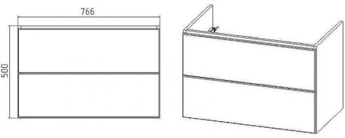 Тумба под раковину VIANT София 80 VSOF80CO-T2YP подвесная Белая