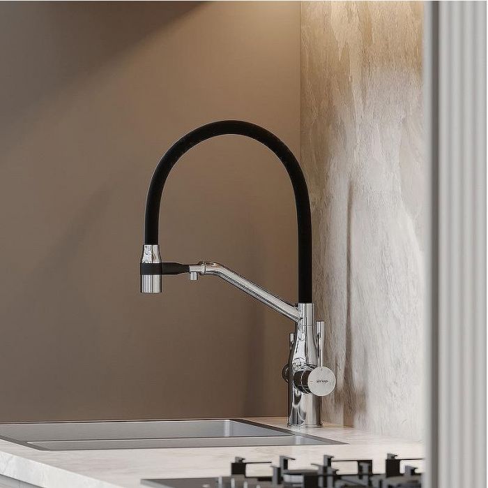 Смеситель для кухни Sancos Orta SC4008CH Хром Черный
