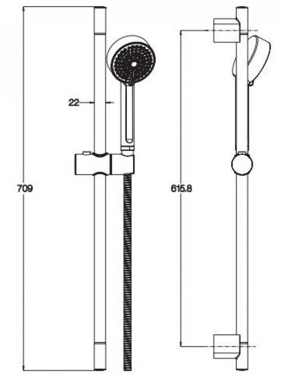 Душевой гарнитур Jacob Delafon Beat E76907RU-CP Душевой гарнитур Jacob Delafon Beat E76907RU-CP