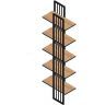 Стеллаж Sanflor Тетрис прямой 69 С20869 Дуб крафт золотой Черный муар