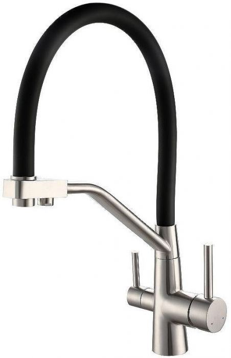 Смеситель для кухни Viko V-5852 Серебро Черный