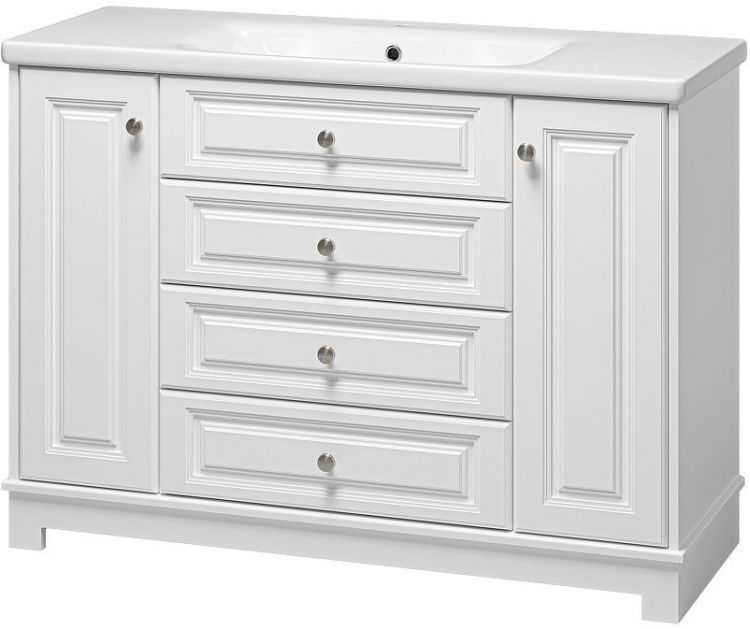 Тумба с раковиной Misty Ларго 120 УТ000023208 Белая матовая