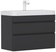 Тумба под раковину Equil Eltoro 80 tpELTR80.2Y-03 подвесная цвет Черный матовый