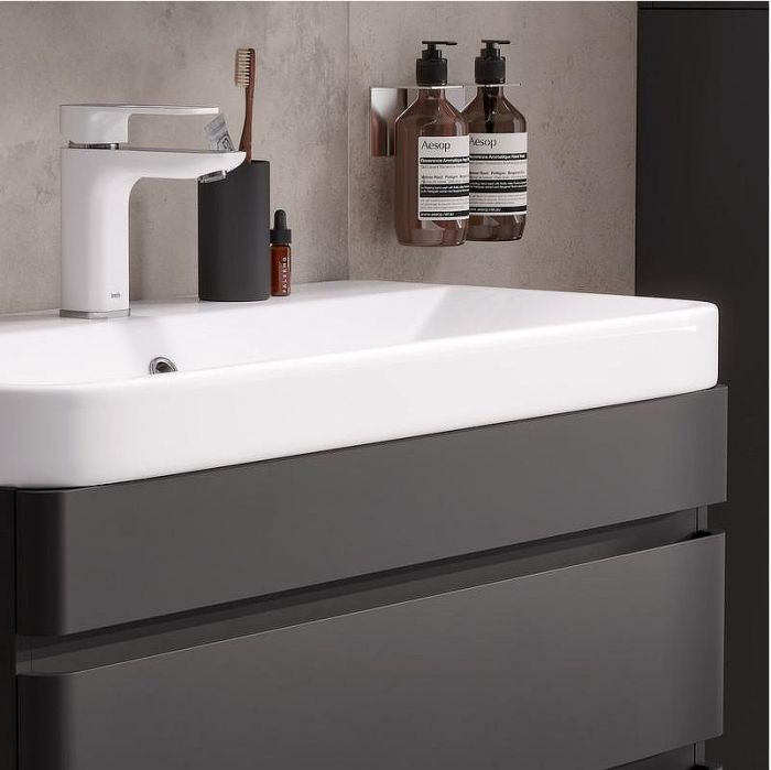 Тумба под раковину Equil Eltoro 80 tpELTR80.2Y-03 подвесная цвет Черный матовый