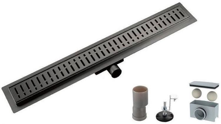 Душевой лоток Gappo G87007-39 с решеткой Оружейная сталь