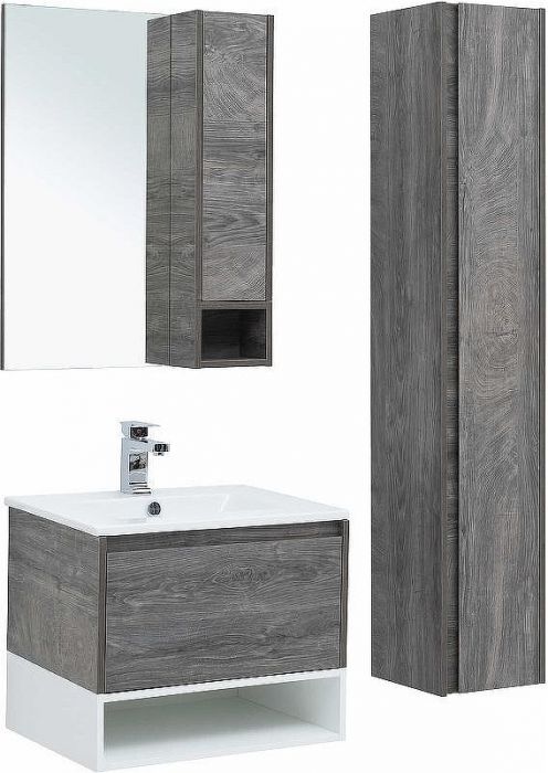 Комплект мебели для ванной STWORKI Карлстад 60 440535 подвесной Дуб рошелье Белый
