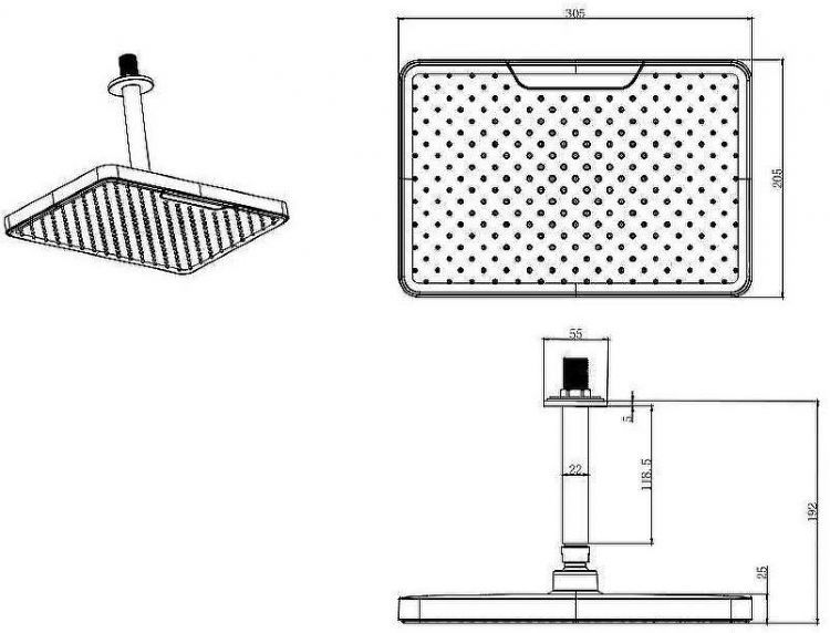 Верхний душ Aquatek AQ2071CR Хром Верхний душ Aquatek AQ2071CR Хром