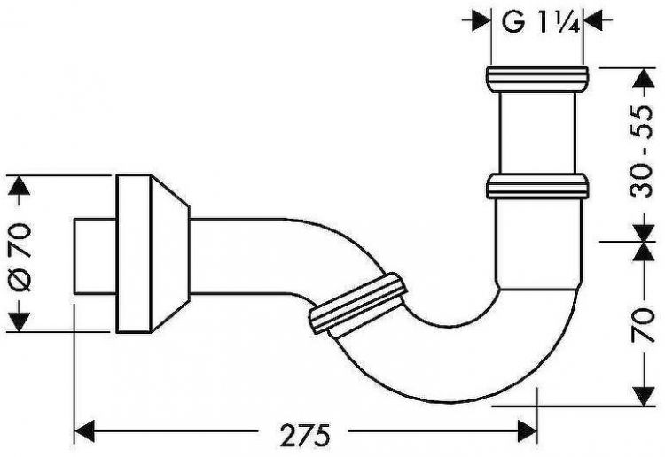 Сифон для биде Hansgrohe 55237000 Хром Сифон для биде Hansgrohe 55237000 Хром