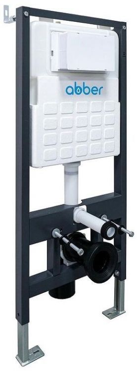 Комплект унитаза Abber Rechteck AC1201MB-AC0105-AC0120MB с сиденьем Микролифт и клавишей смыва цвет Черный матовый