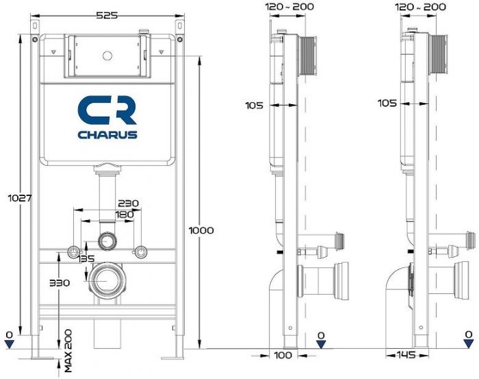 Комплект унитаза BelBagno Uno BB3105CHR/SC с инсталляцией Charus City CR.200.21.01 с сиденьем Микролифт и клавишей смыва Хром глянцевый