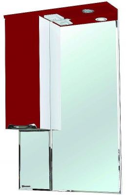 Зеркало со шкафом Bellezza Альфа 65 L 4618810002037 с подсветкой Белое Красное