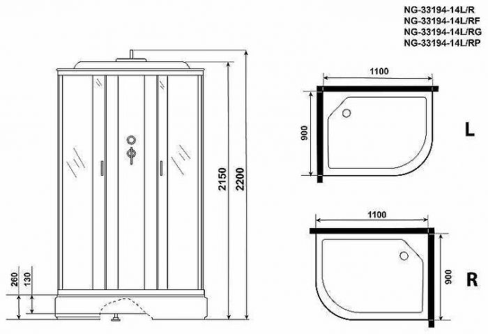 Душевая кабина Niagara Classic 110х90 NG-33194-14L без гидромассажа